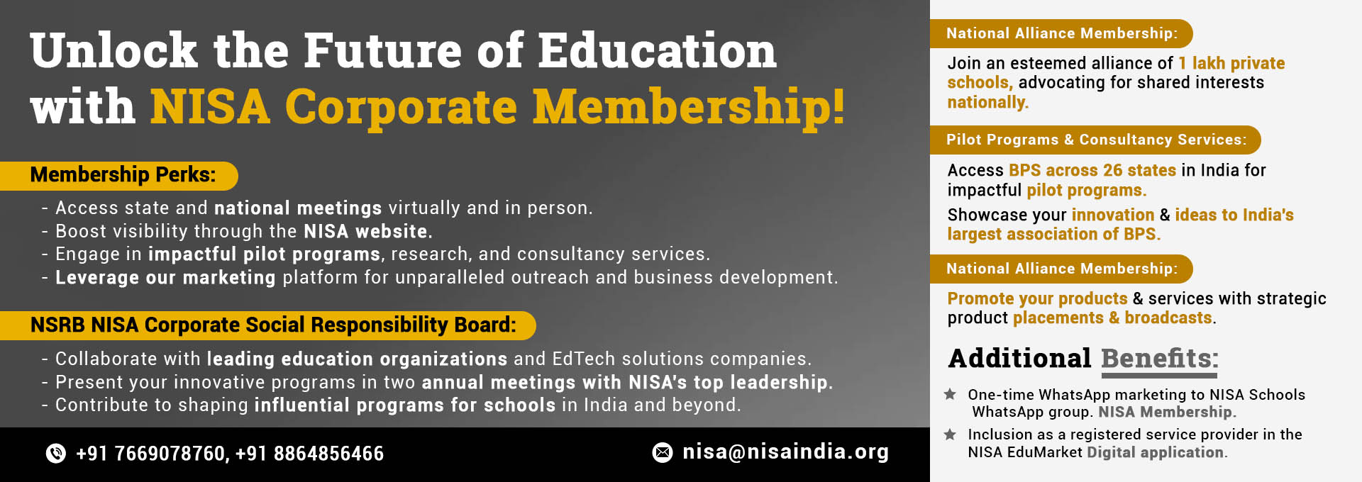 NISA Coorporate membership banner