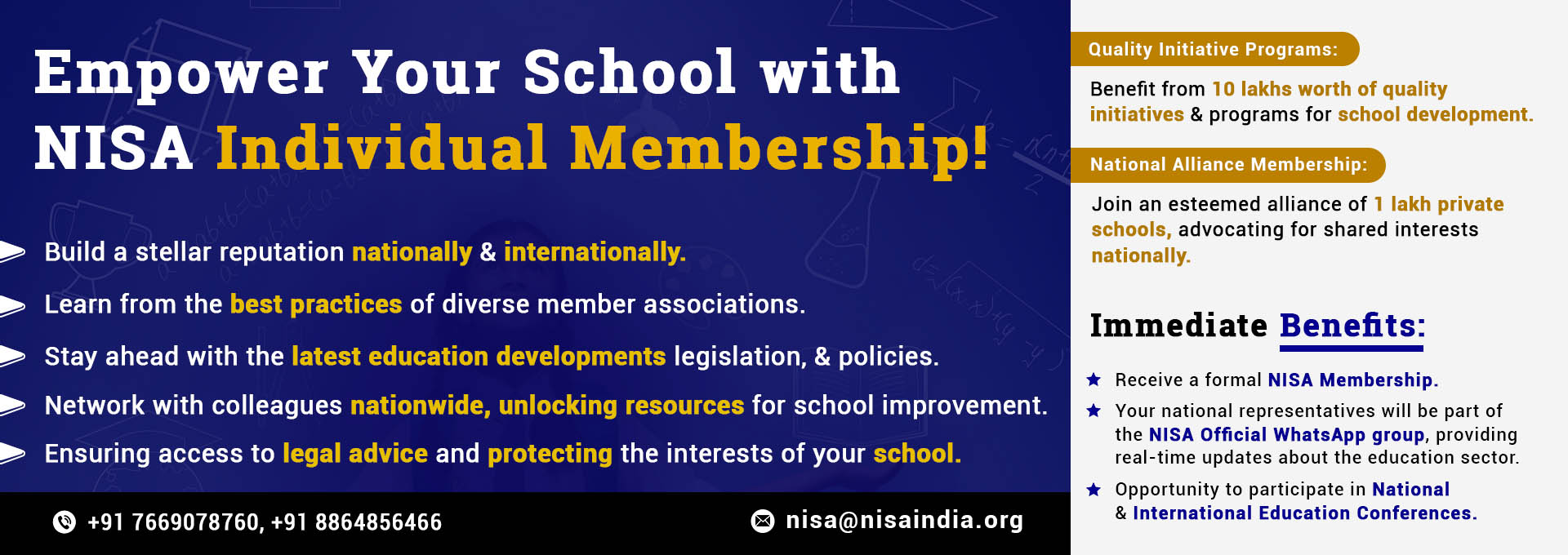 NISA Individual membership banner